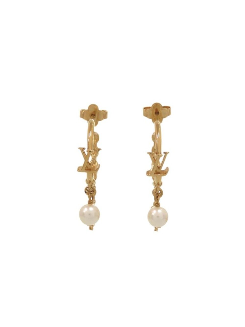 Louis Vuitton Blooming Earrings Pearl Metal Faux Gold